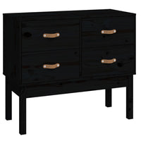 Thumbnail for Konsolenschrank Schwarz 90x40x78 cm Massivholz Kiefer