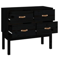 Thumbnail for Konsolenschrank Schwarz 90x40x78 cm Massivholz Kiefer