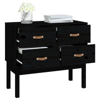 Thumbnail for Konsolenschrank Schwarz 90x40x78 cm Massivholz Kiefer