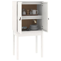 Thumbnail for Highboard Weiß 60x40x120 cm Massivholz Kiefer