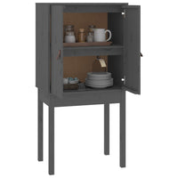 Thumbnail for Highboard Grau 60x40x120 cm Massivholz Kiefer