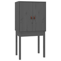 Thumbnail for Highboard Grau 60x40x120 cm Massivholz Kiefer