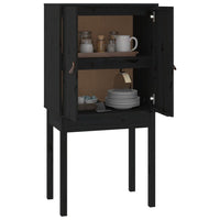 Thumbnail for Highboard Schwarz 60x40x120 cm Massivholz Kiefer