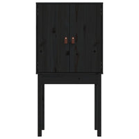 Thumbnail for Highboard Schwarz 60x40x120 cm Massivholz Kiefer
