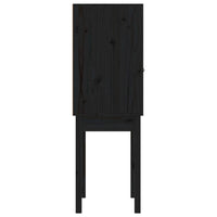 Thumbnail for Highboard Schwarz 60x40x120 cm Massivholz Kiefer