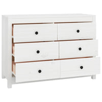 Thumbnail for Beistellschrank Weiß 100x40x72 cm Massivholz Kiefer
