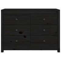 Thumbnail for Beistellschrank Schwarz 100x40x72 cm Massivholz Kiefer