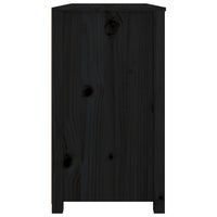 Thumbnail for Beistellschrank Schwarz 100x40x72 cm Massivholz Kiefer