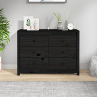 Thumbnail for Beistellschrank Schwarz 100x40x72 cm Massivholz Kiefer