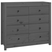 Thumbnail for Beistellschrank Grau 100x40x90 cm Massivholz Kiefer