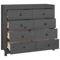 Thumbnail for Beistellschrank Grau 100x40x90 cm Massivholz Kiefer