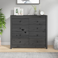 Thumbnail for Beistellschrank Grau 100x40x90 cm Massivholz Kiefer