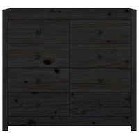 Thumbnail for Beistellschrank Schwarz 100x40x90 cm Massivholz Kiefer