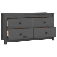 Thumbnail for Beistellschrank Grau 100x40x54 cm Massivholz Kiefer
