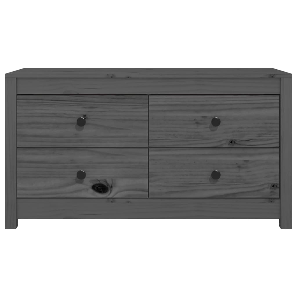 Beistellschrank Grau 100x40x54 cm Massivholz Kiefer