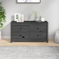 Thumbnail for Beistellschrank Grau 100x40x54 cm Massivholz Kiefer