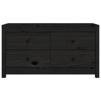 Thumbnail for Beistellschrank Schwarz 100x40x54 cm Massivholz Kiefer