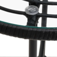 Thumbnail for Esstisch Schwarz Ø55 cm Hartglas und Stahl