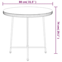 Thumbnail for Esstisch Schwarz Ø80 cm Hartglas und Stahl