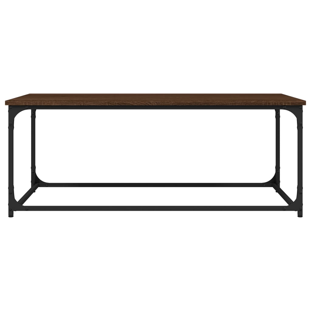Couchtisch Braun Eichen-Optik 102x50x40 cm Holzwerkstoff Eisen