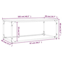 Thumbnail for Couchtisch Braun Eichen-Optik 102x50x40 cm Holzwerkstoff Eisen