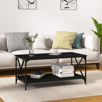Thumbnail for Couchtisch Schwarz 100x50x45 cm Holzwerkstoff und Eisen