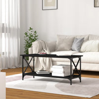 Thumbnail for Couchtisch Schwarz 100x45x45 cm Holzwerkstoff und Eisen