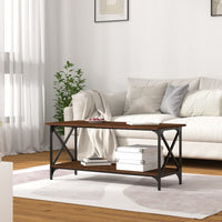 Thumbnail for Couchtisch Braun Eichen-Optik 100x45x45 cm Holzwerkstoff Eisen