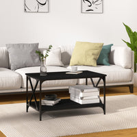 Thumbnail for Couchtisch Schwarz 80x50x45 cm Holzwerkstoff und Eisen