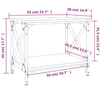 Thumbnail for Beistelltisch Braun Eichen-Optik 55x38x45 cm Holzwerkstoff