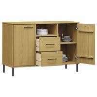 Thumbnail for Sideboard OSLO mit Metallbeinen Braun 113x40x77 cm Massivholz