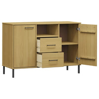 Thumbnail for Sideboard OSLO mit Metallbeinen Braun 113x40x77 cm Massivholz