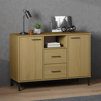 Thumbnail for Sideboard OSLO mit Metallbeinen Braun 113x40x77 cm Massivholz