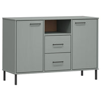 Thumbnail for Sideboard OSLO mit Metallbeinen Grau 113x40x77 cm Massivholz