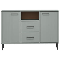 Thumbnail for Sideboard OSLO mit Metallbeinen Grau 113x40x77 cm Massivholz