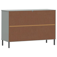 Thumbnail for Sideboard OSLO mit Metallbeinen Grau 113x40x77 cm Massivholz