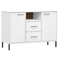 Thumbnail for Sideboard OSLO mit Metallbeinen Weiß 113x40x77 cm Massivholz