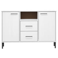Thumbnail for Sideboard OSLO mit Metallbeinen Weiß 113x40x77 cm Massivholz