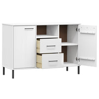Thumbnail for Sideboard OSLO mit Metallbeinen Weiß 113x40x77 cm Massivholz