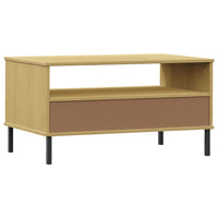 Thumbnail for Couchtisch OSLO mit Metallbeinen Braun 85x50x45 cm Massivholz