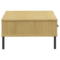 Thumbnail for Couchtisch OSLO mit Metallbeinen Braun Massivholz Kiefer