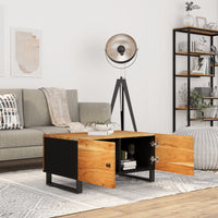 Thumbnail for Couchtisch 80x50x40 cm Massivholz Akazie & Holzwerkstoff