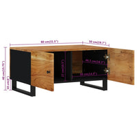 Thumbnail for Couchtisch 80x50x40 cm Massivholz Akazie & Holzwerkstoff
