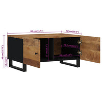 Thumbnail for Couchtisch 80x50x40 cm Massivholz Mango & Holzwerkstoff