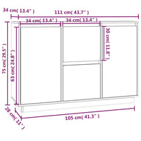 Thumbnail for Sideboard Grau 111x34x75 cm Massivholz Kiefer
