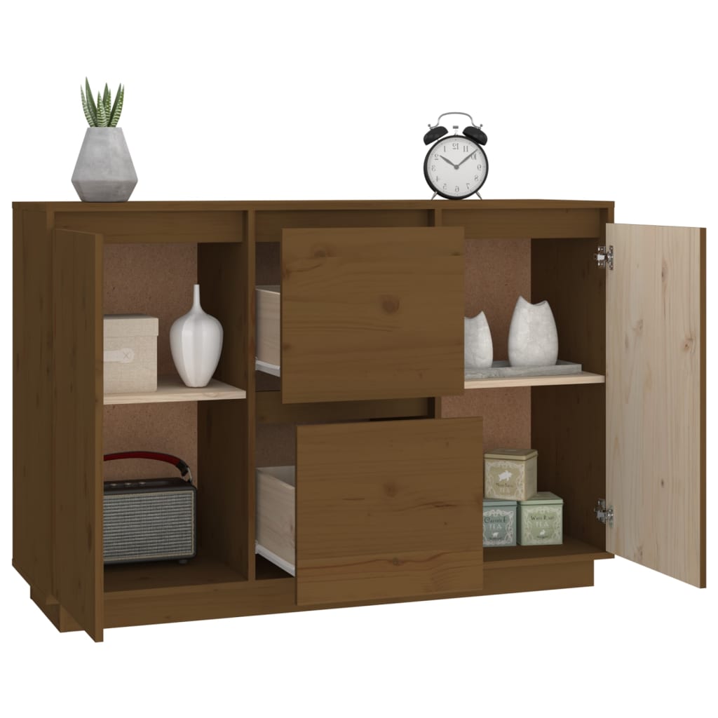 Sideboard Honigbraun 111x34x75 cm Massivholz Kiefer