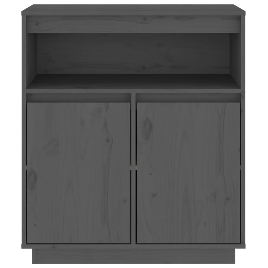 Sideboard Grau 70x34x80 cm Massivholz Kiefer