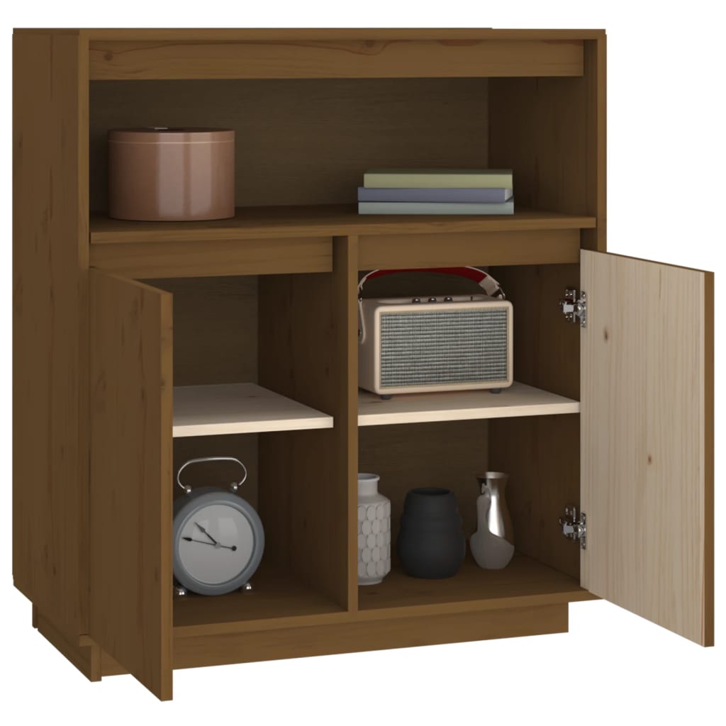 Sideboard Honigbraun 70x34x80 cm Massivholz Kiefer