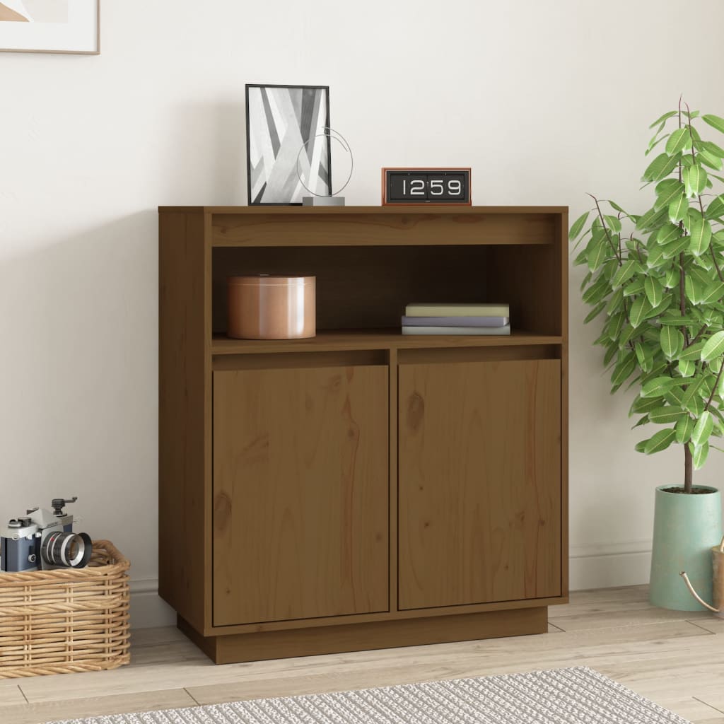 Sideboard Honigbraun 70x34x80 cm Massivholz Kiefer