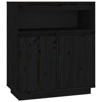 Thumbnail for Sideboard Schwarz 70x34x80 cm Massivholz Kiefer